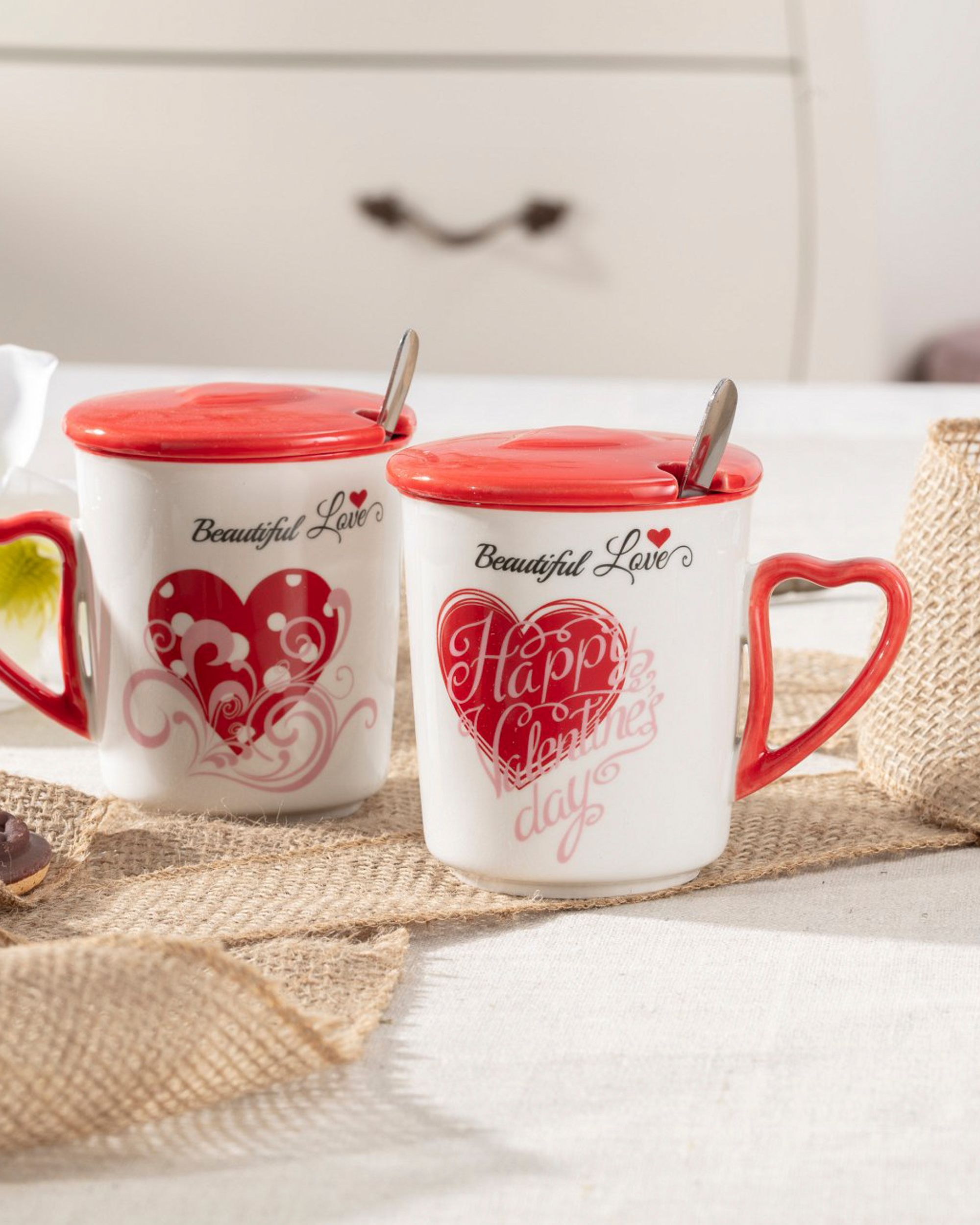 Zestaw kubków Beautiful Love I z przykrywką 350ml — Zdjęcie 2 z 2