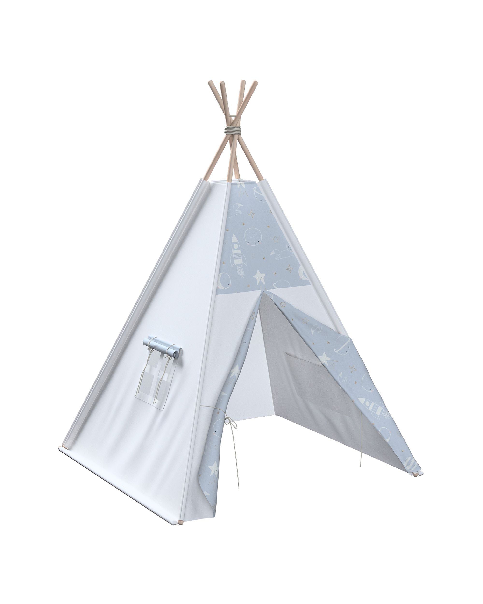Tipi kolor niebieski tkanina wzorzysta