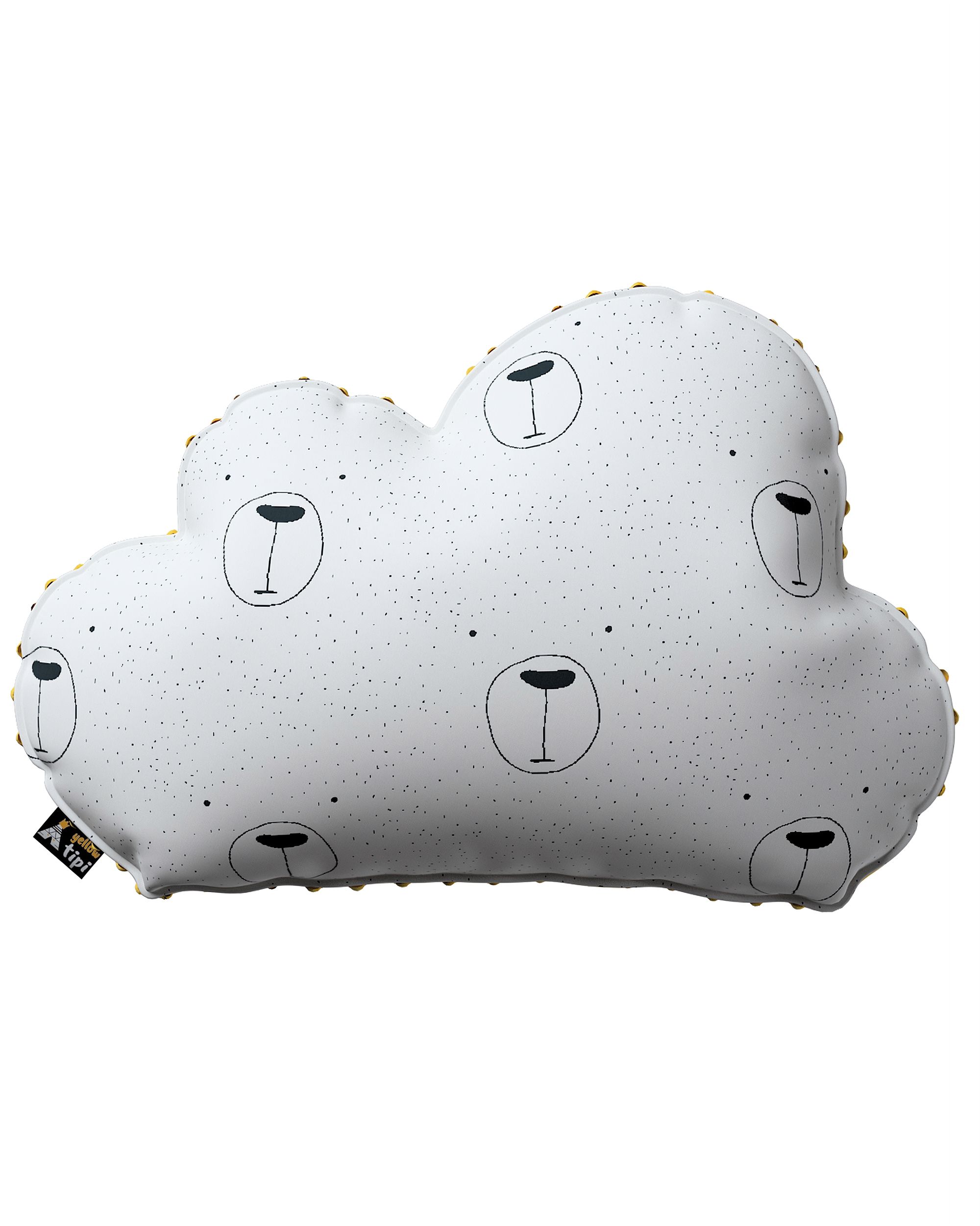 Poduszka Soft Cloud z minky kolor biały tkanina wzorzysta