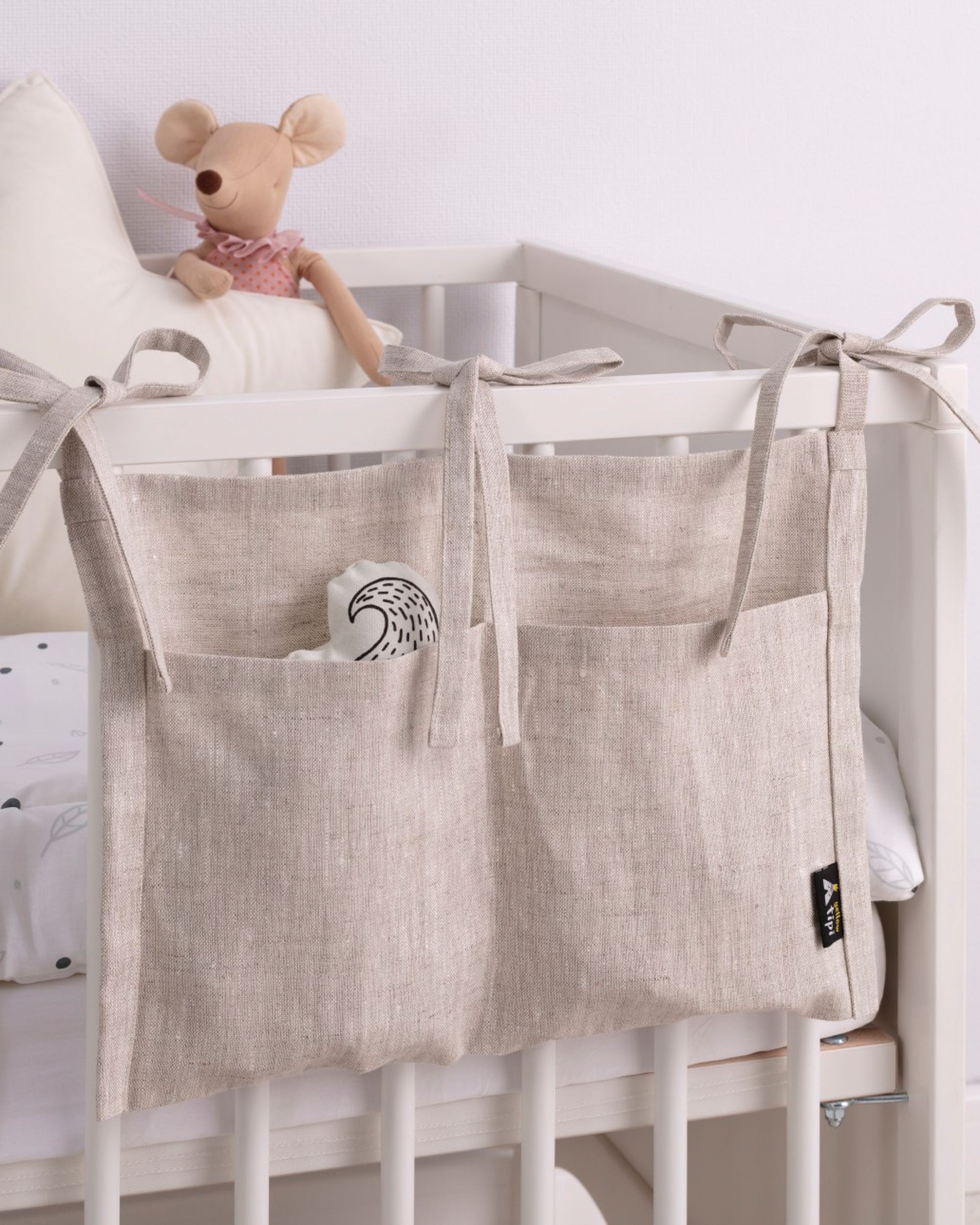 Organizer na łóżeczko Linen Beige (hover)