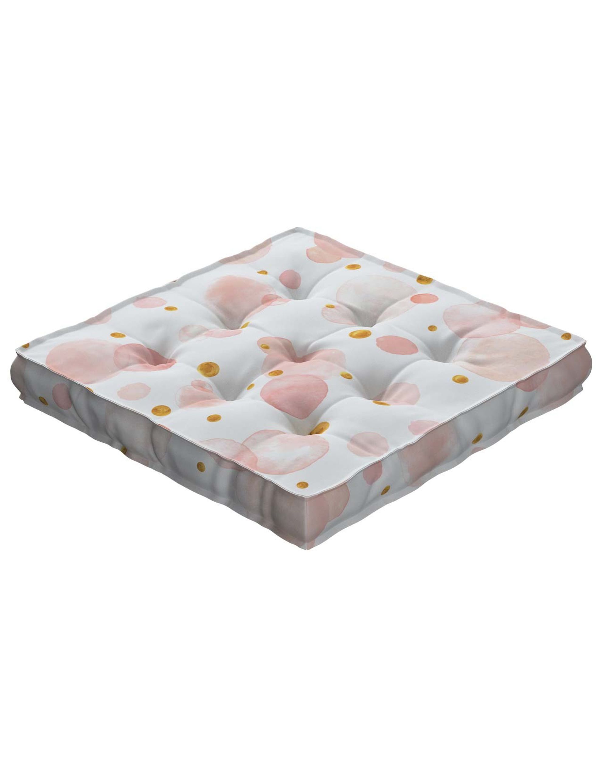 Siedzisko Tomi kolor różowy tkanina wzorzysta