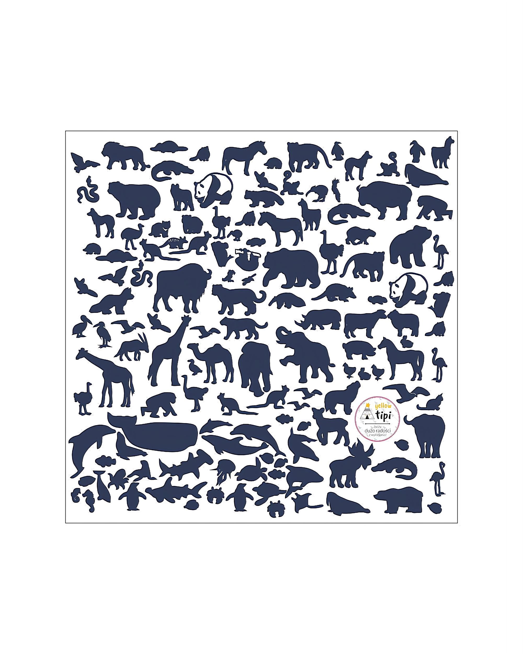 Naklejki naklejek World Animals Blue