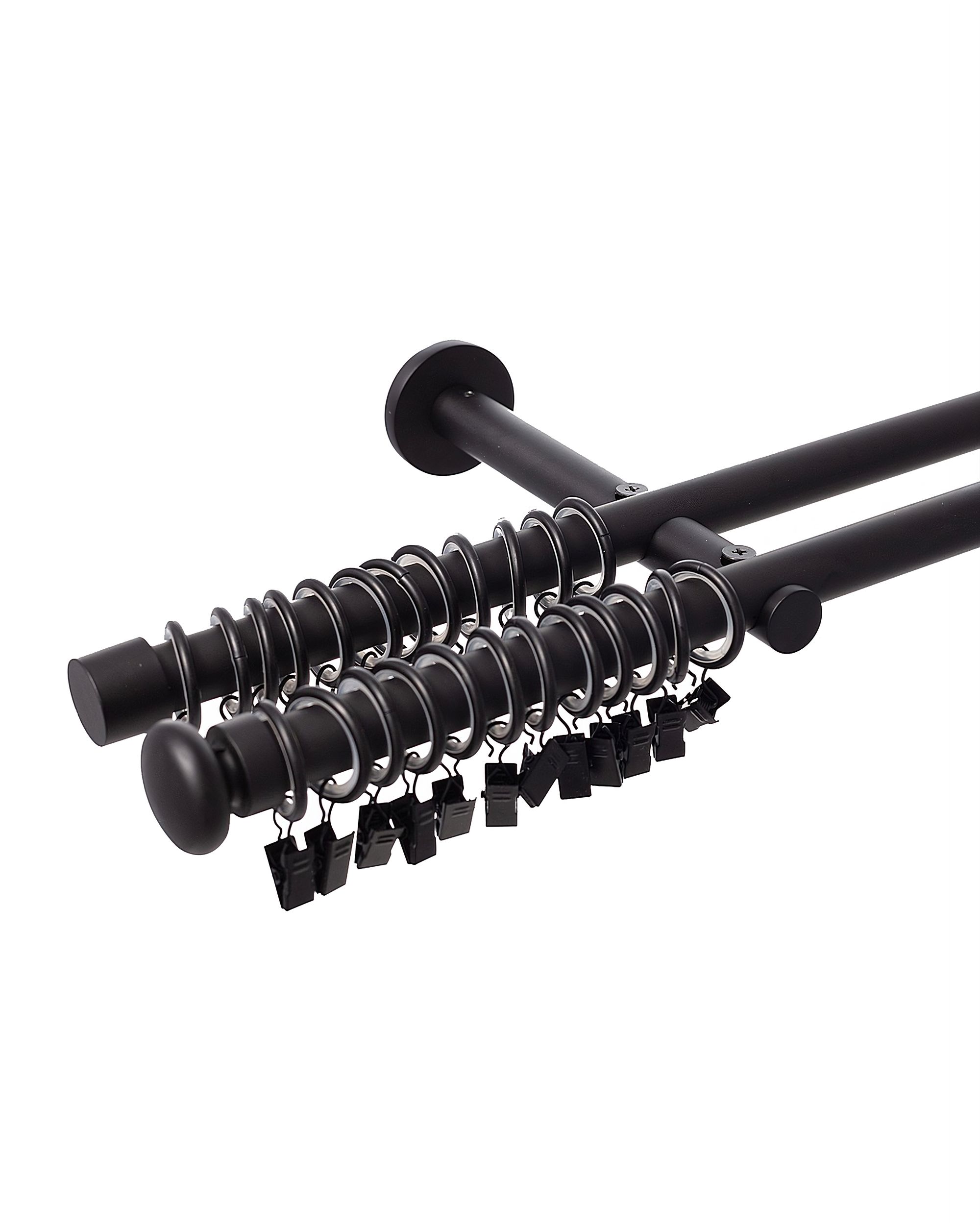 Karnisz podwójny Modern black matt 200cm