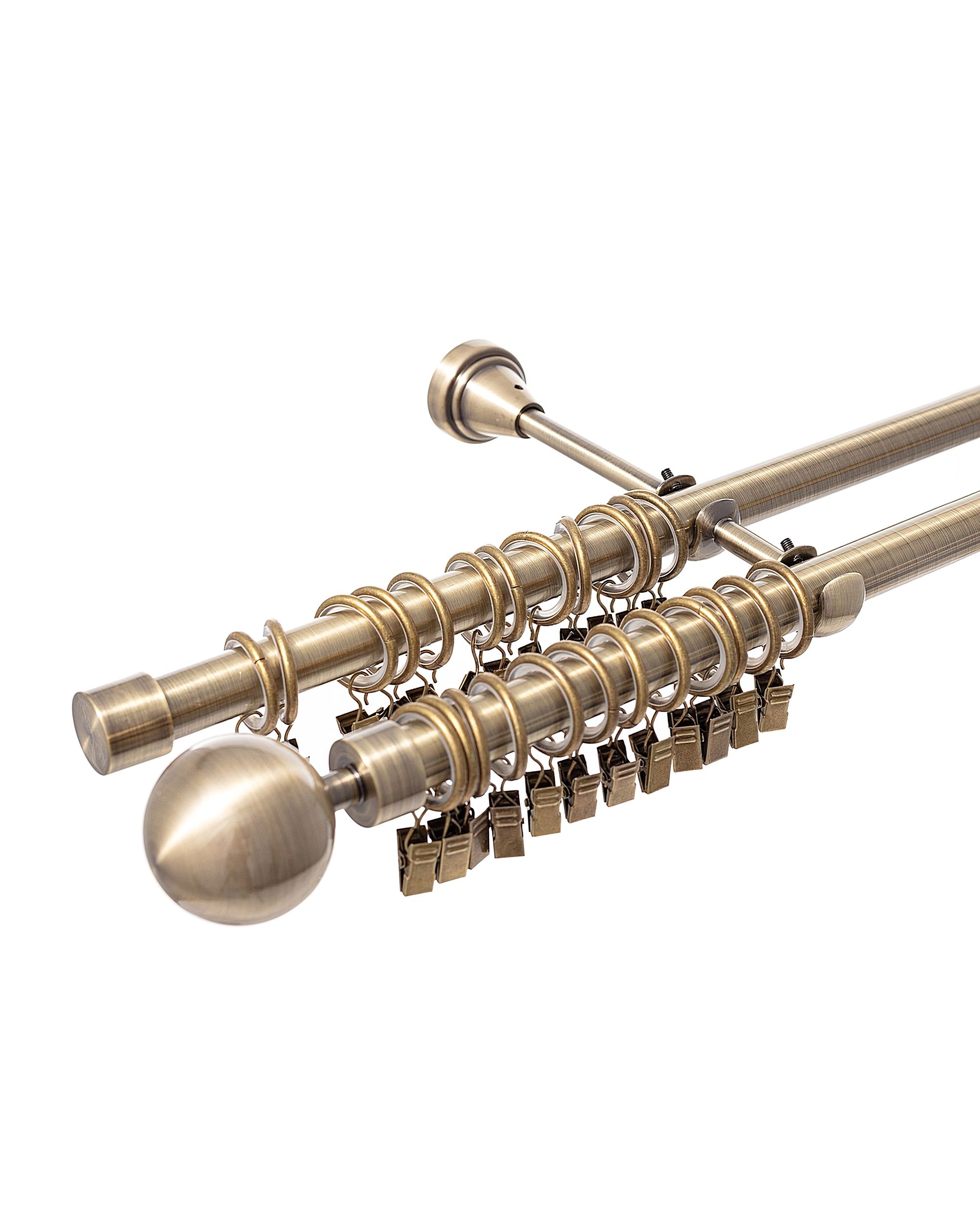 Karnisz podwójny Elegant antique brass 200cm