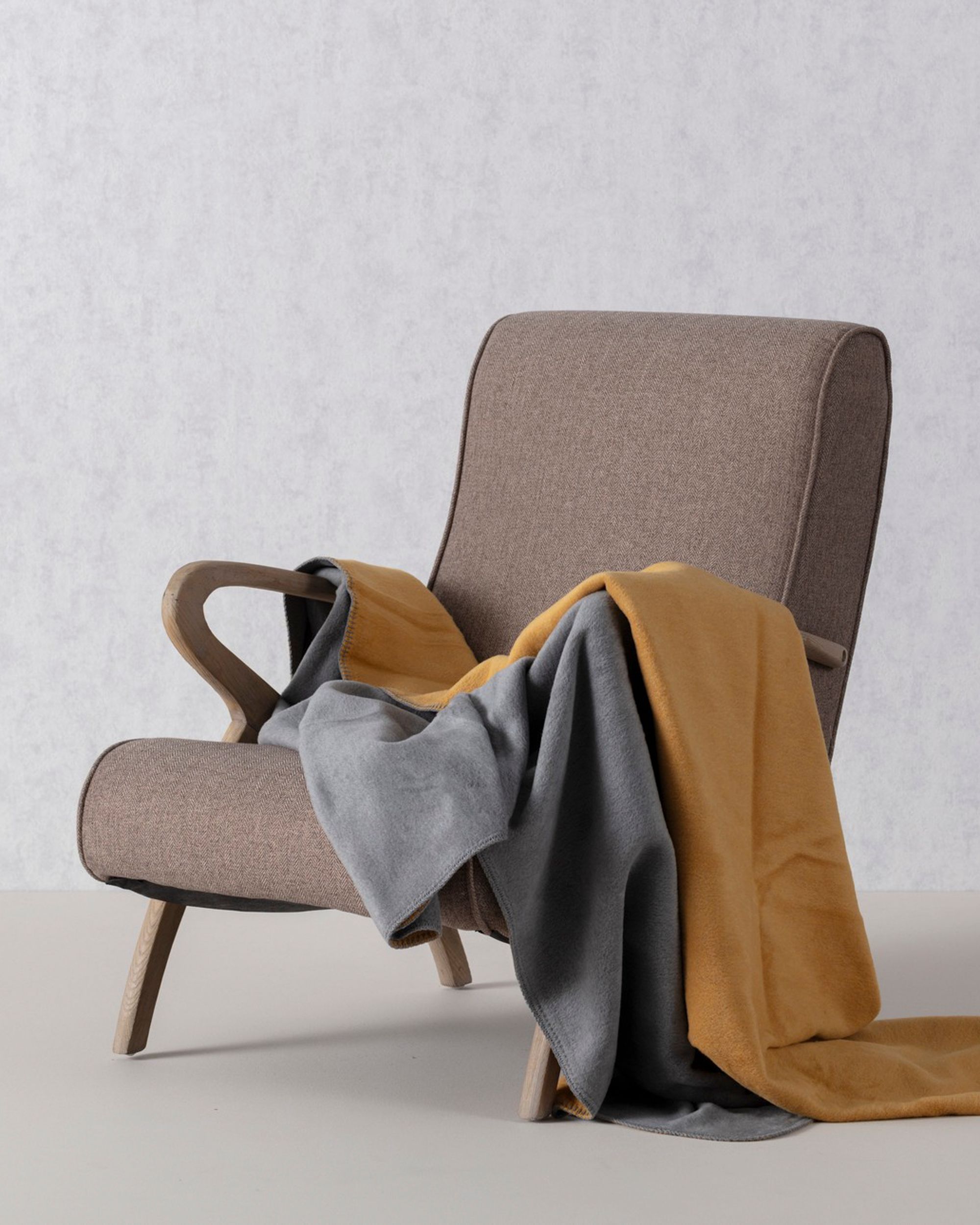 Koc Cosy Home 150x200cm Mustard&Grey